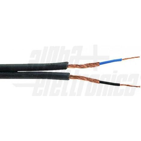 Alpha elettronica cavo piattina schermata 2x0,14mm nero wtr286