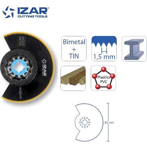 lame segmenté outil-multifonctions Starlock Izar bimétal Tin 85 mm