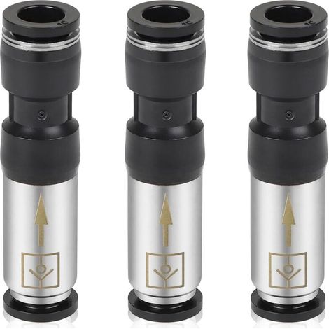 3 x Clapets Anti-Retour Pneumatiques 10 mm Connecteur d'Air Comprimé, Pneumatique Vanne Raccords Unidirectionnel en Acier Inoxydable pour une Connexion Rapide des Conduites d'Air (1/5)