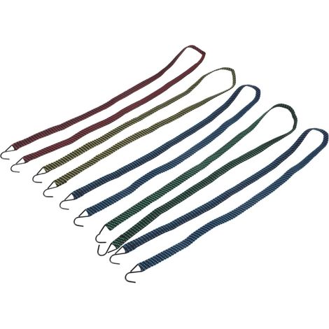 Lot de 5 sangles élastiques avec crochets robustes pour moto et camping, d'arrimage bagages (1/5)