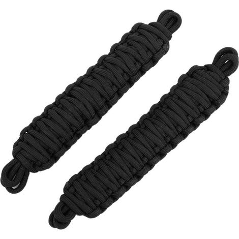 ZDETGU Lot de 2 Sangles de Limitation de Porte de Voiture, Réglables, en Tissu Oxford, Rouge et Noir, pour TJ 1997-2006 (Black) (1/5)