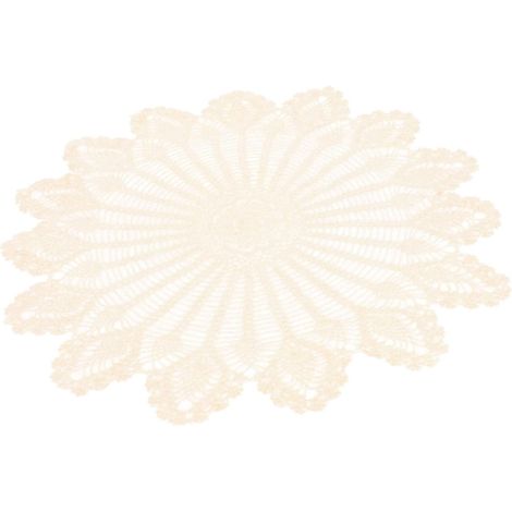 Nappe au Crochet Ronde en Coton Blanc, Décorative et Résistante (1/5)