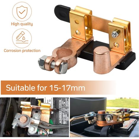Interruttore di spegnimento della batteria da 12 V e 24 V per auto, camion, SUV, barca, camper - Interruttore principale della batteria con interruttore a lama, terminale della batteria, separatore de (1/4)