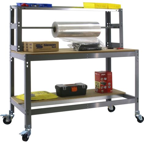 Simonrack Établi sans vis gris et bois robuste (1/2)