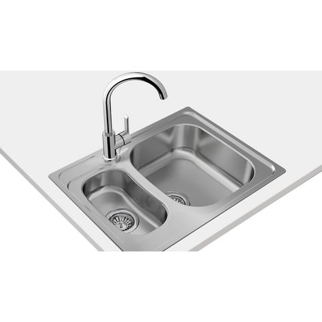 Teka UNIVERSE 60 T-XP 1½C - Fregadero De Cocina Acero 60 Cm 2 Cubetas 0 Escurridor (1/4)