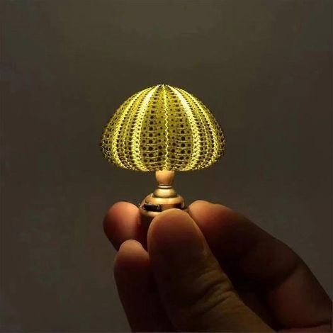 Seeigel-Nachtlicht, Tischdekoration, Seeigel-Muschellampe, Strandmotiv, Ornament, grünes Material