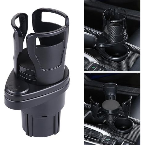 Extension De Porte-Gobelet De Voiture, Porte-Gobelets Multifonctionnel 2 en 1, Support Double pour Gobelets à 360 Degrés, pour Grande Bouteille d'eau Et Tasse à Café (1/5)