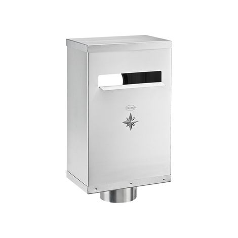GRÖMO® Zink Wasserfangkasten ø100 Flachdach eckig mit Zulauf ø110, Dichtung 390x242x150, 63199 (1/2)