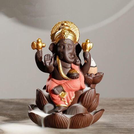 Räuchergefäß aus lila Ton mit Elefantenmotiv, Räucherhalter mit Elefantenmotiv, Räucherständer mit Elefantenmotiv, für Yoga, Meditation, Achtsamkeit, als Dekoration für Zuhause oder Büro (Elefant)