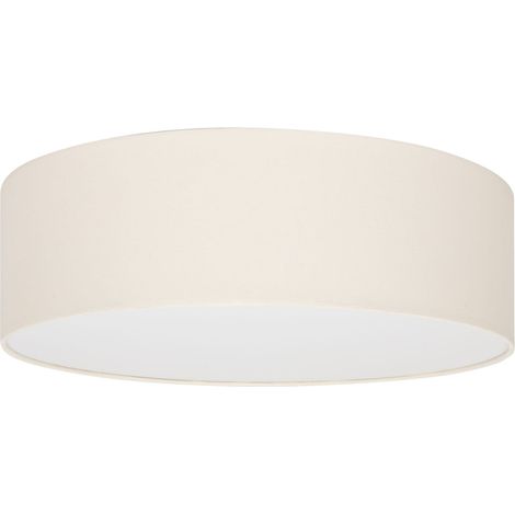 Plafonnier crème 40 cm TONDO, abat-jour en tissu et plexiglas, douilles E27 (1/5)