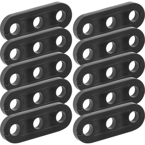 Confezione da 10 tendicorda - Accessorio da campeggio - Regolabili e antiscivolo per tende e tiranti - Nero - 37x12x3,2 cm (1/5)