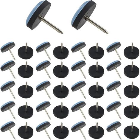 ZHIJIA PREMIUM lot 50 patins téflon à enfoncer 19x6mm - fixation clou chaise table canapé protection sol domestique (1/5)