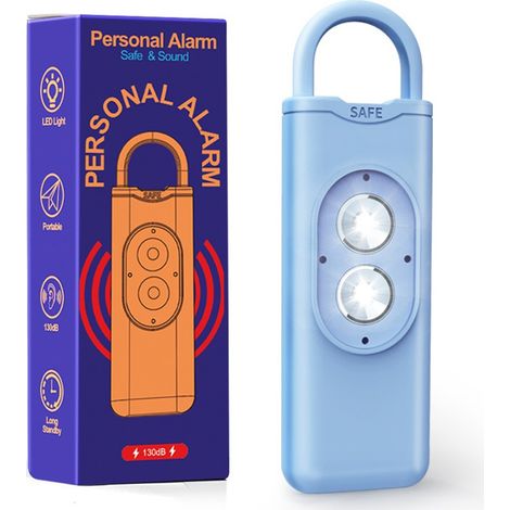 Alarme d'urgence 130 dB, alarme d'autodéfense puissante pour la sécurité personnelle - Bleue - alarme anti-agression (1/5)