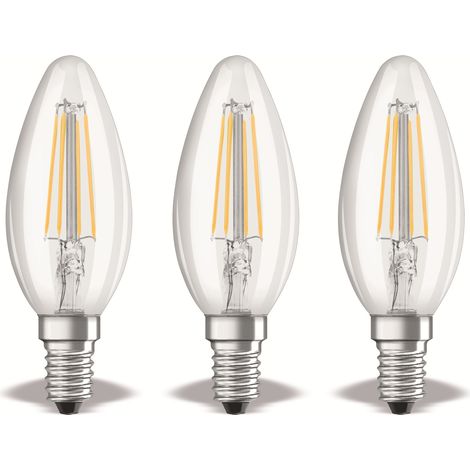 Osram LED-Kerzenbirnen 4W Form E14 Natürliches Licht 4000K Packung mit 3 (1/5)