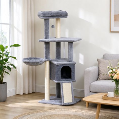 Design Contemporain Sisal et Peluche Arbre à Chat avec Griffoir Niche Hamac et Jeux pour Salon Intérieur (1/5)
