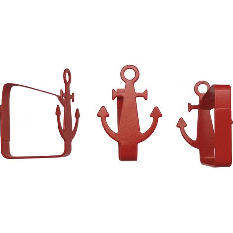 Confezione da 10 clip per tovaglie in metallo a tema nautico per giornate ventose, tavoli da picnic da campeggio, clip di ancoraggio rosso nautico per sostenere le tovaglie (1/4)