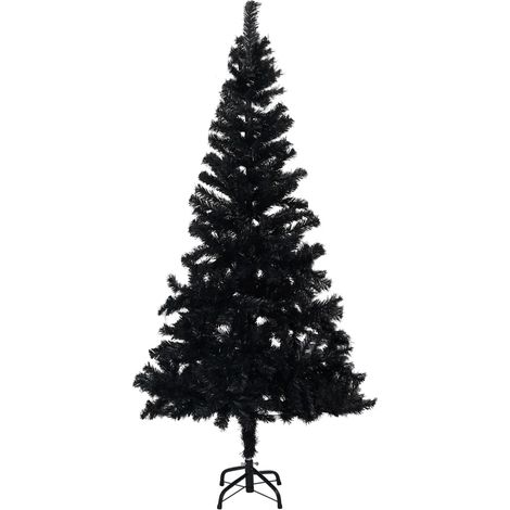 Sapin de Noël artificiel,Arbre de Noël avec support Noir 180 cm PVC -WYW11552 (1/5)