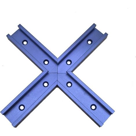 Kit d'intersection T-Track avec trous de montage pré-percés pour rail en T universel pour gabarits et fixations de travail du bois (100 mm, bleu) (1/5)