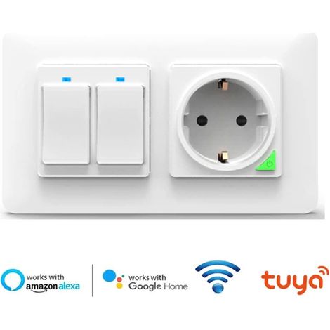 Tuya Presa a Muro con Interruttore Doppio Smart WiFi da Incasso (1/5)