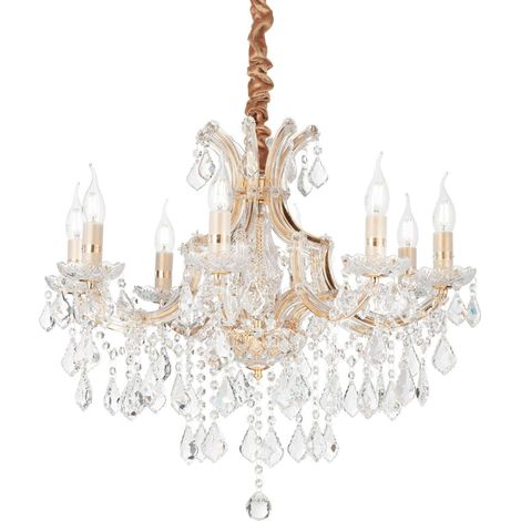 Ideal Lux Napoleon - 8 Licht Pendelleuchte Gold