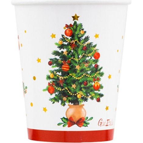 GIVI ITALIA Bicchieri Natale in carta (8 pz) - Christmas Wishes 250 cc