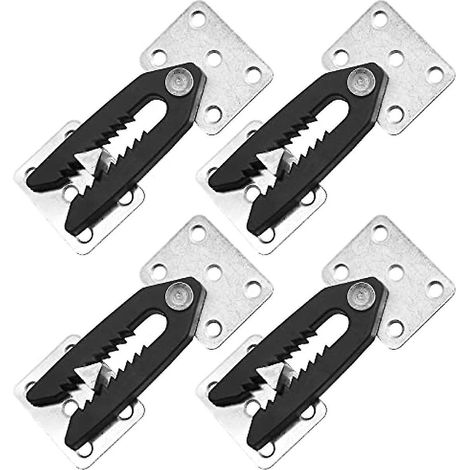 Lot de 4 connecteurs pour canapés d'angle, connecteurs robustes à pression de type alligator, connecteurs emboîtables pour canapés et meubles, avec vis de fixation. (1/5)