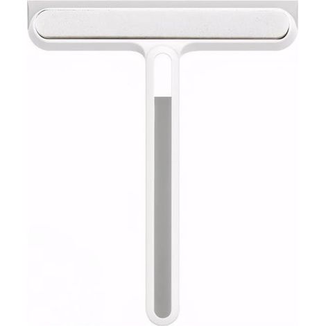 Éponge de nettoyage multi-usages en silicone avec brosse de nettoyage pour fenêtres, vitres, portes de douche, blanche (1/4)