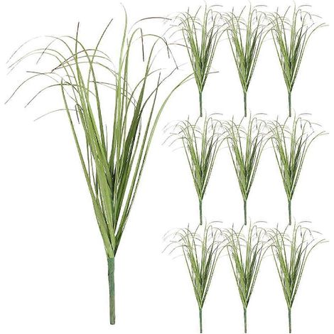 Set mit 10 künstlichen Dekopflanzen (Gras, Sträucher, Grünzeug)