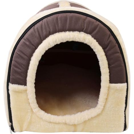LaBlanc – Haustiernest und Schlafsofa, faltbares Hunde- und Katzenhaus, rutschfeste und winterweiche, bequeme Matratze (S, Braun, L35 cm x B30 cm x H28 cm) (1/5)