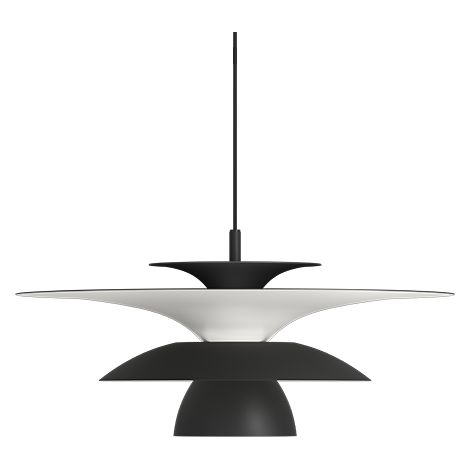 Picasso 50cm Dôme Suspension Plafonnier Plat Noir 1x G9 (1/2)