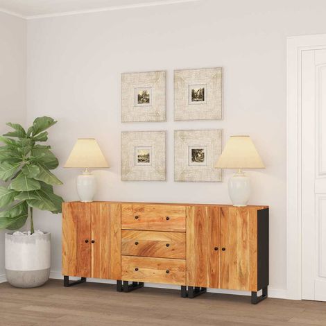 vidaXL Buffets 3 pcs Bois d'acacia solide (1/5)