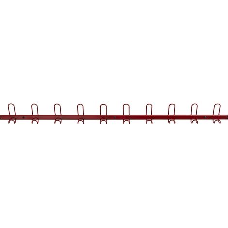 Porte-manteaux "collège" 10 patères coloris rouge (1/2)
