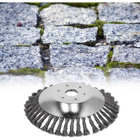 La tête de coupe-bordures à brosse métallique de 8 pouces remplace la tête de coupe-bordures de jardin pour éliminer la rouille ou la mousse des briques de jardin, des pavés et des joints de chaussée. (1/5)
