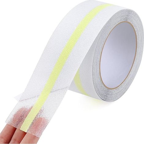 Bande Antidérapante Escalier, 5cm5m, Ruban Antidérapant Adhésif Phosphorescent, Ruban de Traction Antidérapant, Transparent, pour l'intérieur/l'extérieur (1/5)