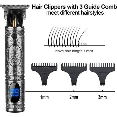 USB Tondeuse à Cheveux Professionnelle Tondeuses Sans Fil Rasoir à Barbe Tondeuse Kit rechargeable (1/4)