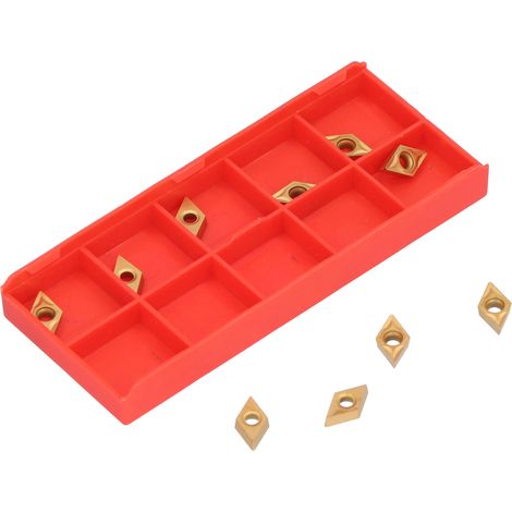 10 Plaquettes Carbure DCMT070204 pour Tournage Fraisage CNC, Outils de Coupe en Métal, Lot de 10, Compatibles Porte-Outil SDJCR (1/5)