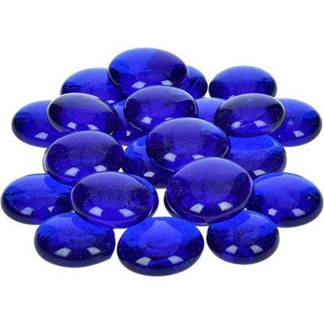 pépites de Verre décoratives Bleu 13–15 mm, Lot de 35