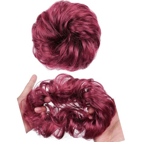 Chignon sintetico riccio, elastico, facile da usare, BUGR (1/2)