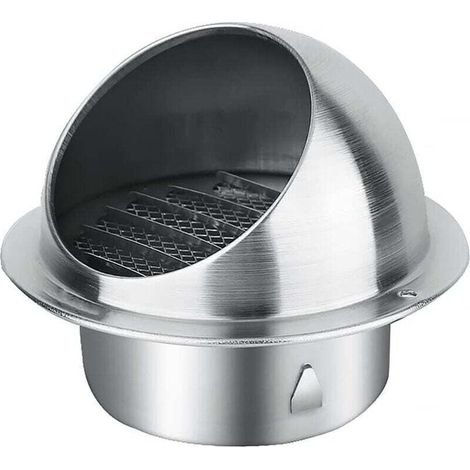 Rundes Lüftungsgitter aus Edelstahl für Außenwandlüftungen – Klappdeckel für Lüftungsgitter – 80 mm