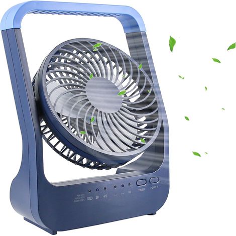 Ventilador de escritorio USB de 6" con batería de 20000 mAh, pequeño ventilador de mesa, 3 velocidades, cabezal ajustable, rotación de 180°, para oficina en casa, mesa de dormitorio y trabajo al aire (1/5)