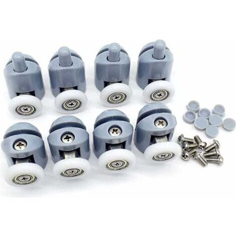 Set mit 8 Duschkabinenrollen – Ersatzteile für Duschkabinen – 4 obere Rollen + 4 untere Rollen – 23 mm