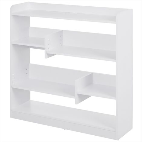 Bibliothèque 90 x 24 x 91 cm 4 étagères blanc mélamine Bois (1/5)