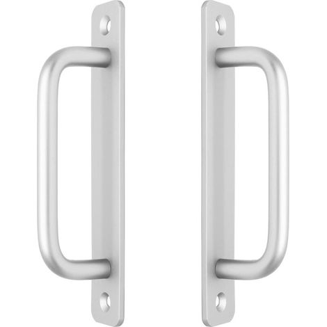 Set mit 2 Schiebetürgriffen aus Aluminiumlegierung, 128 mm Lochmittenabstand, für Schrank, Küche, Kleiderschrank, 15 cm Länge (Silber) (1/5)