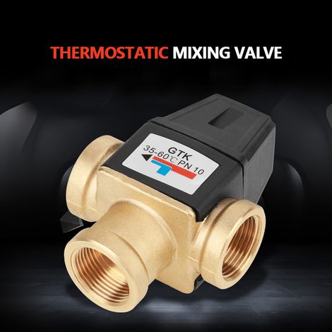 Robinet mélangeur thermostatique en laiton à filetage femelle DN20 à 3 voies pour chauffe-eau solaire (1/5)