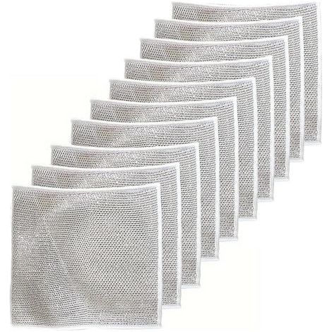10 stainless steel scouring pads for cleaning pots, pans and cooking surfaces, durable and easy to rinse (1/5)