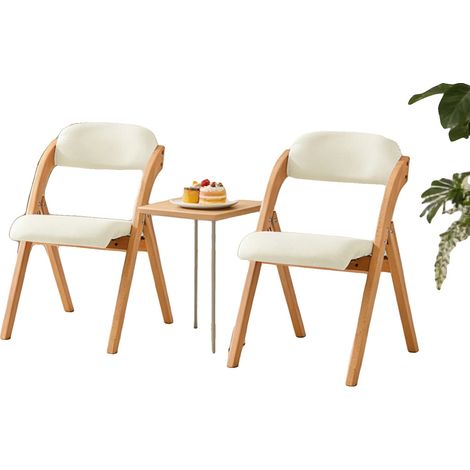 Chaise pliante, gain de place, assise confortable, BLANC (1/2)