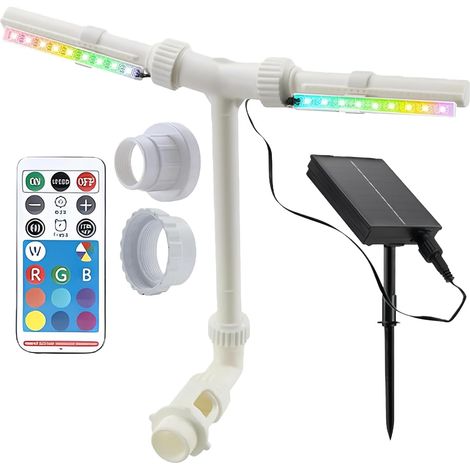 Fontaine Pour Piscine Accessoires De Fontaine  Avec Télécommande Et Lumière LED 7 Couleurs Réglable Pour Fontaine De Piscine Pour Étang Terrasse Jardin (1/5)