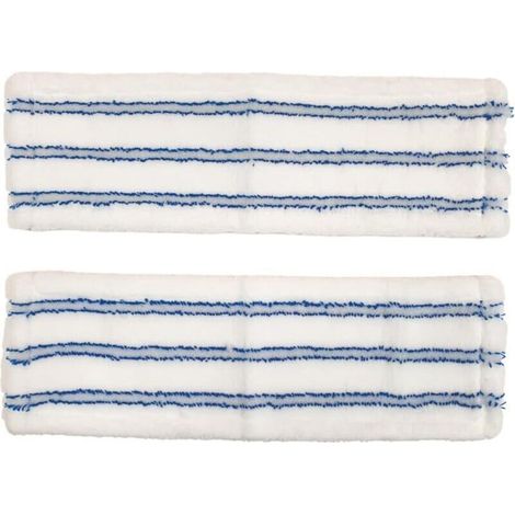 Lot de 2 housses plates en microfibre pour grattage, dimensions 44 cm x 14 cm, pour balai combiné professionnel (1/4)