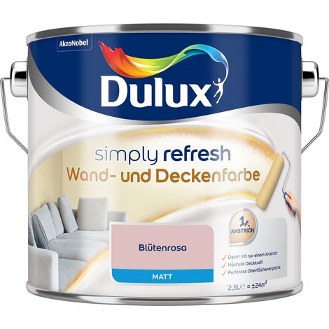 Dulux Simply Refresh Wand und Deckenfarbe - Blütenrosa - 2,5 l - Erfrischende, langlebige Innenfarbe für ein schönes Zuhause (1/5)