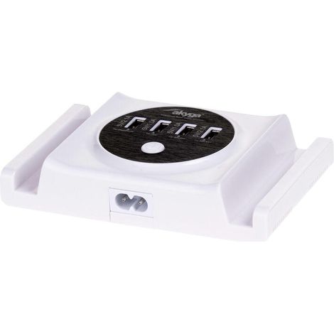 Estación de alimentación y cargador de pared Akyga AK-TB-05 con 4 puertos USB de 5 V y 6 A para teléfonos. (1/4)